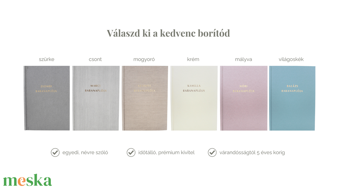 Névre szóló babanapló, album - baba - mama - babaemlékek - babanapló - Meska.hu