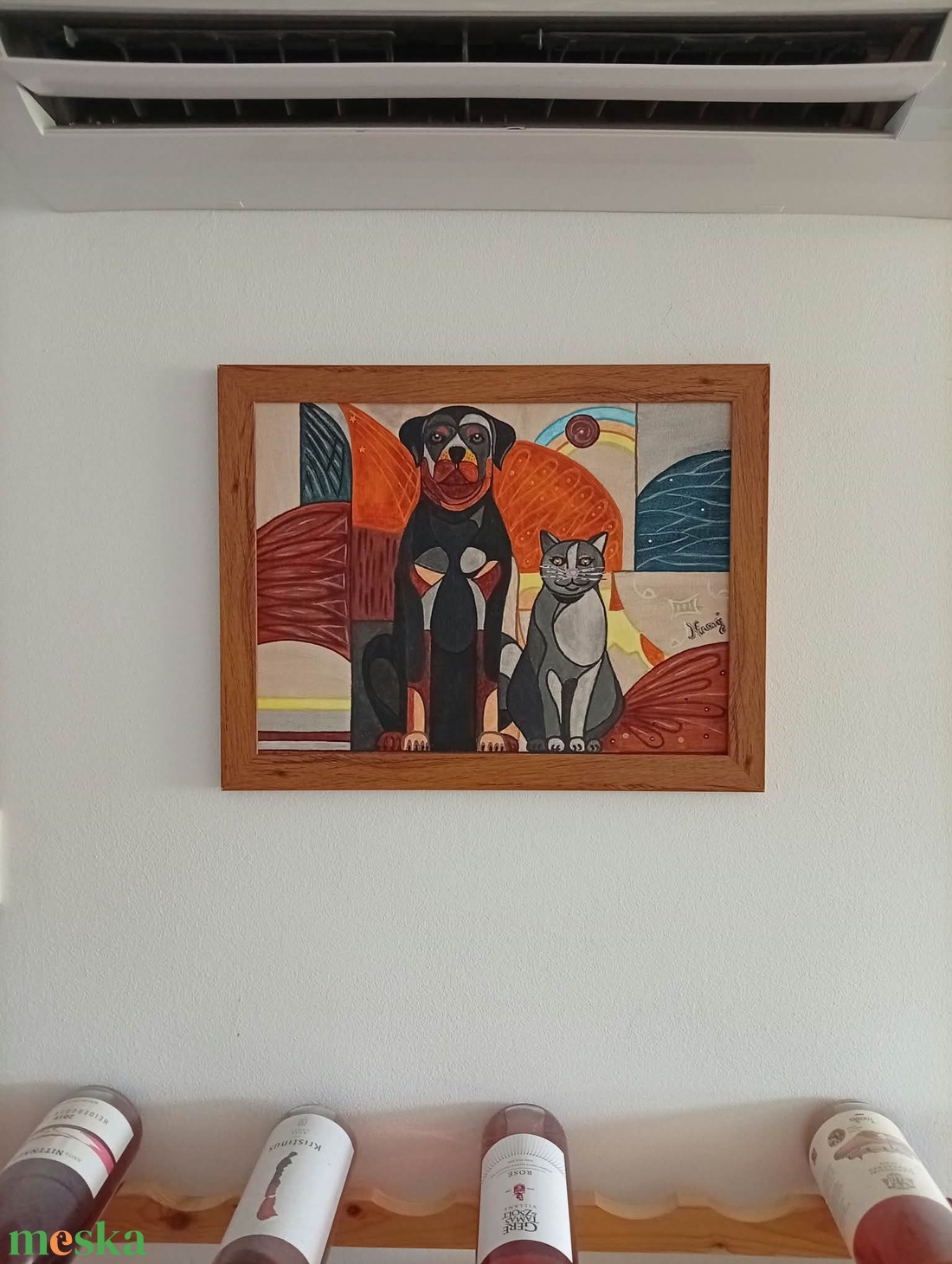 Besties című eredeti, szignózott, akril festmény keretben, 30X40 cm - művészet - festmény - akril - Meska.hu