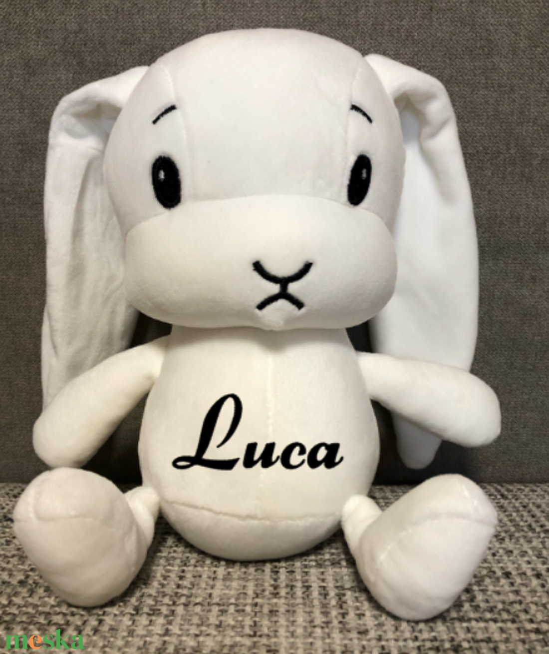 Névre szóló plüss nyuszi - otthon & életmód - babaszoba, gyerekszoba - babaszoba, gyerekszoba - Meska.hu