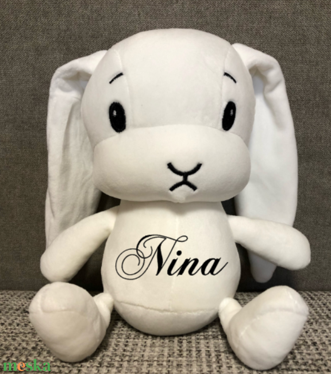 Névre szóló plüss nyuszi - otthon & életmód - babaszoba, gyerekszoba - babaszoba, gyerekszoba - Meska.hu