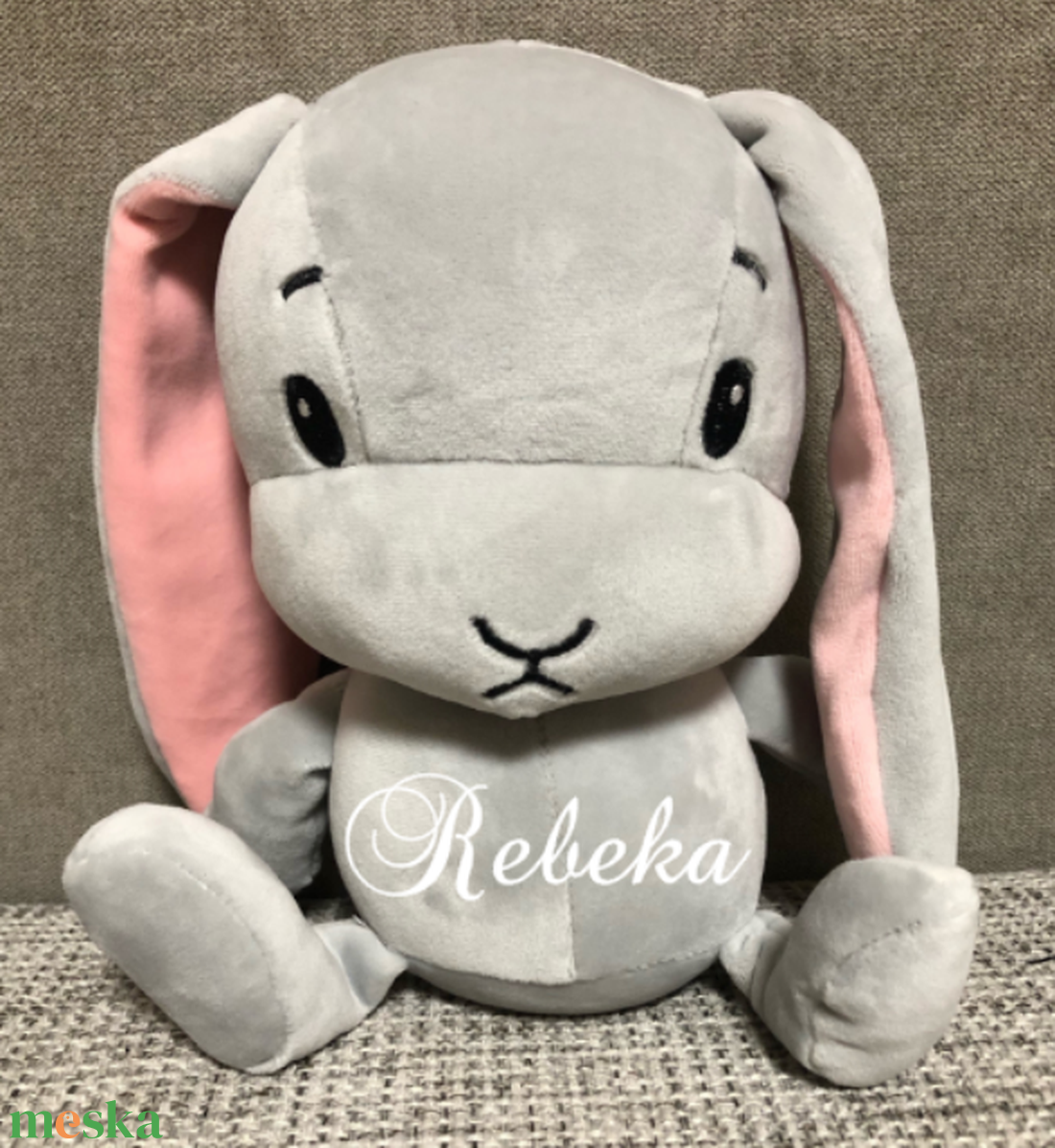 Névre szóló plüss nyuszi - otthon & életmód - babaszoba, gyerekszoba - babaszoba, gyerekszoba - Meska.hu