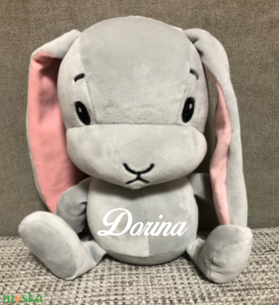 Névre szóló plüss nyuszi - otthon & életmód - babaszoba, gyerekszoba - babaszoba, gyerekszoba - Meska.hu