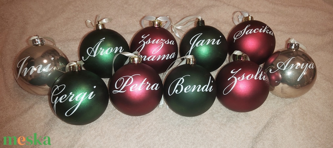 Névre szóló, egyedi feliratos karácsonyfa dísz - karácsony - karácsonyi lakásdekoráció - karácsonyfadíszek - Meska.hu