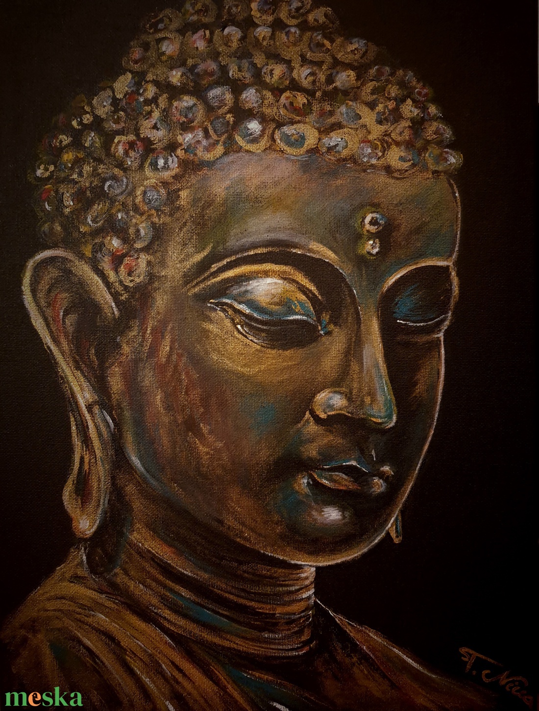 Buddha festmény  - művészet - festmény - akril - Meska.hu