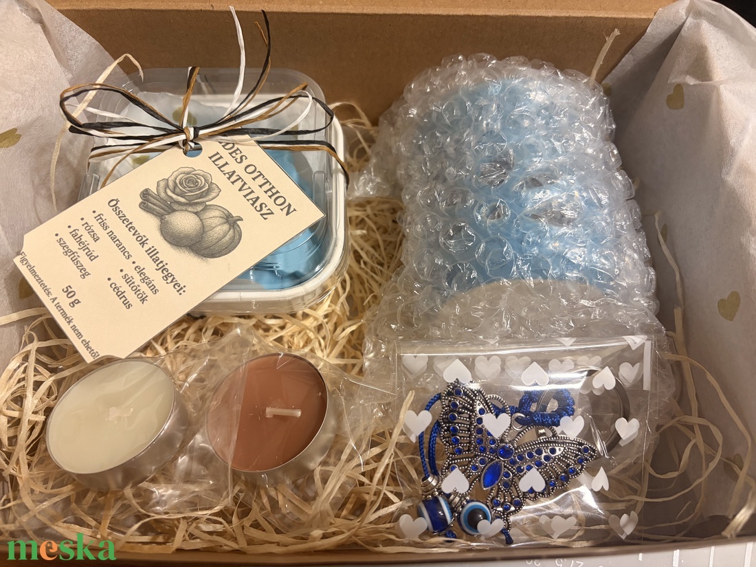 Ajándékcsomag kék - otthon & életmód - gyertya, illat, aroma - illatviasz - Meska.hu