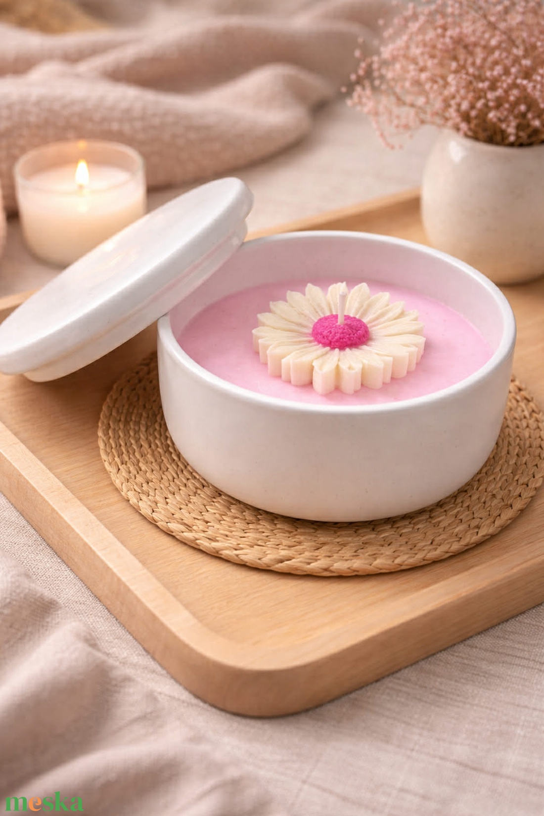 Bazsarózsa illatú gyertya - otthon & életmód - gyertya, illat, aroma - illatviasz - Meska.hu