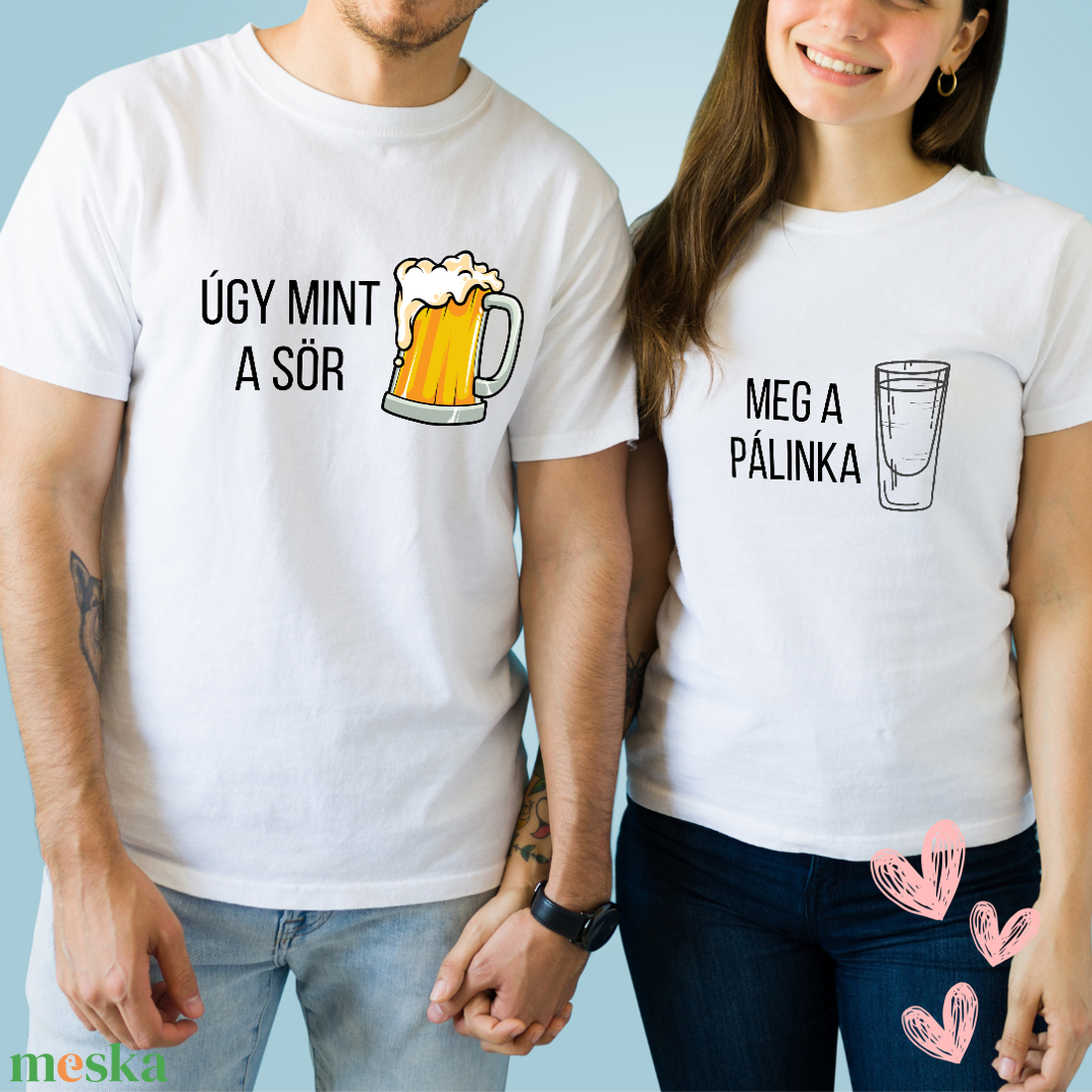 Úgy mint a sör, meg a pálinka... páros póló - ruha & divat - női ruha - póló, felső - Meska.hu