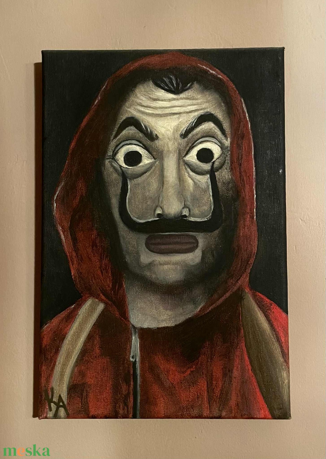 Megrendelésre készült Dali maszk - Nagy pénzrablás sorozat alapján - művészet - festmény - olajfestmény - Meska.hu Megrendelésre készült Dali maszk - Nagy pénzrablás sorozat alapján - művészet - festmény - olajfestmény - Meska.hu