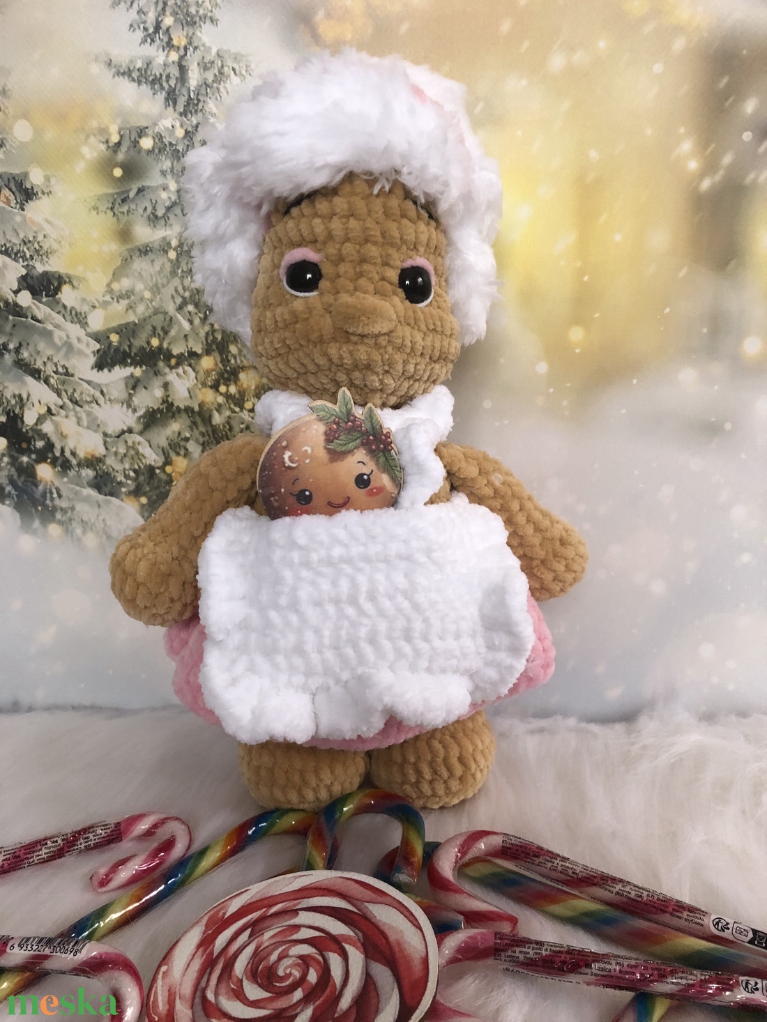 Mézeskalács plüss - karácsony - karácsonyi lakásdekoráció - karácsonyi manók, figurák - Meska.hu