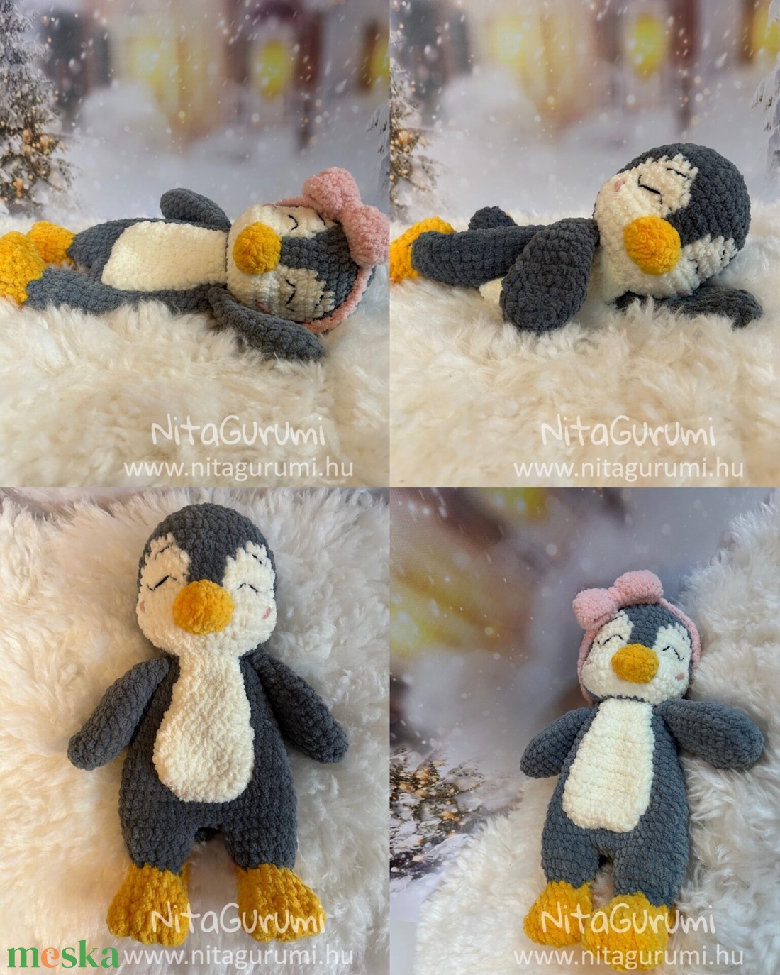 Pingvin amigurumi minta Pdf - diy (csináld magad) - szabásminta, útmutató - horgolási minta - Meska.hu