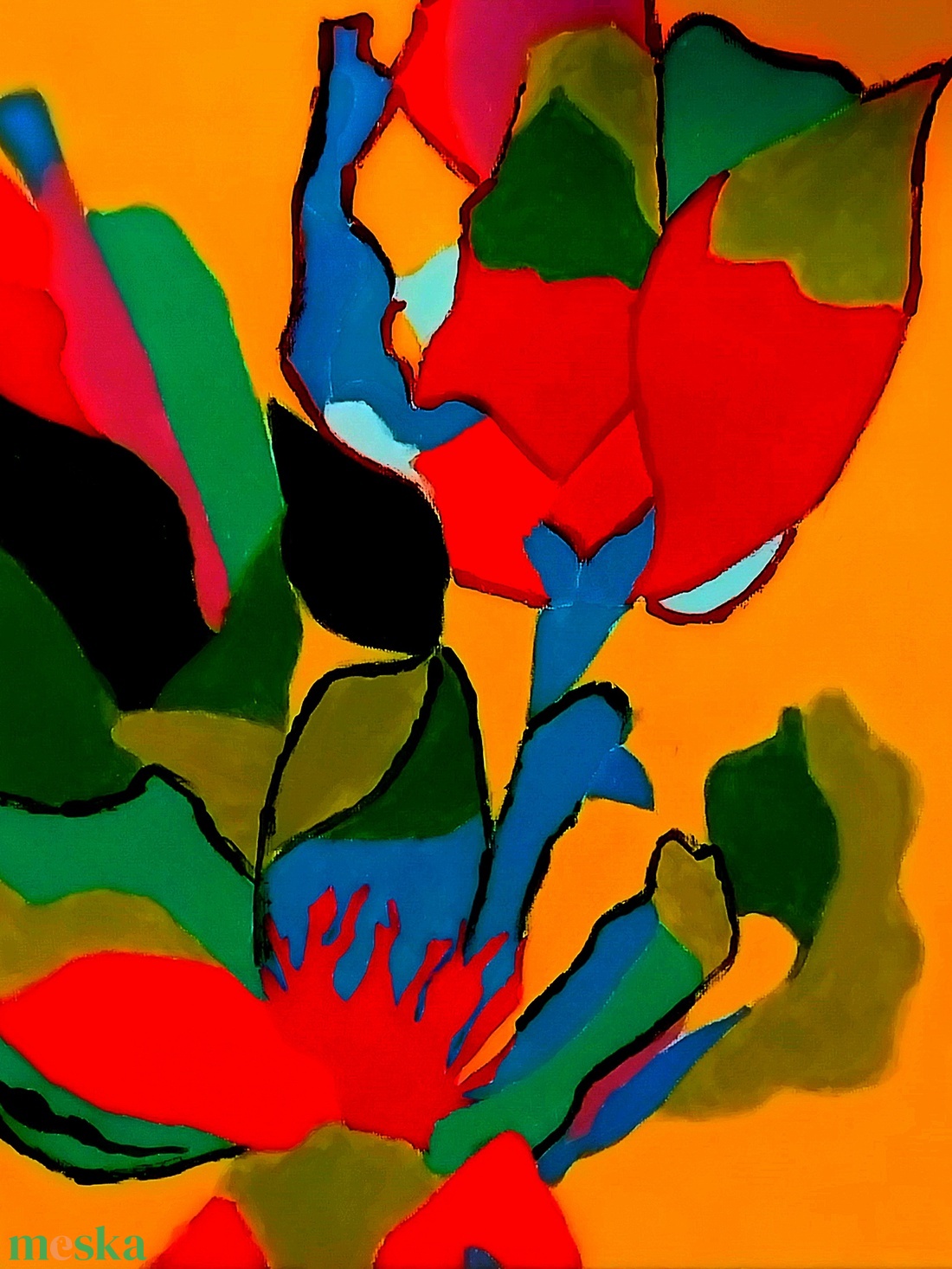 Akrill tulipán - művészet - festmény - akril - Meska.hu