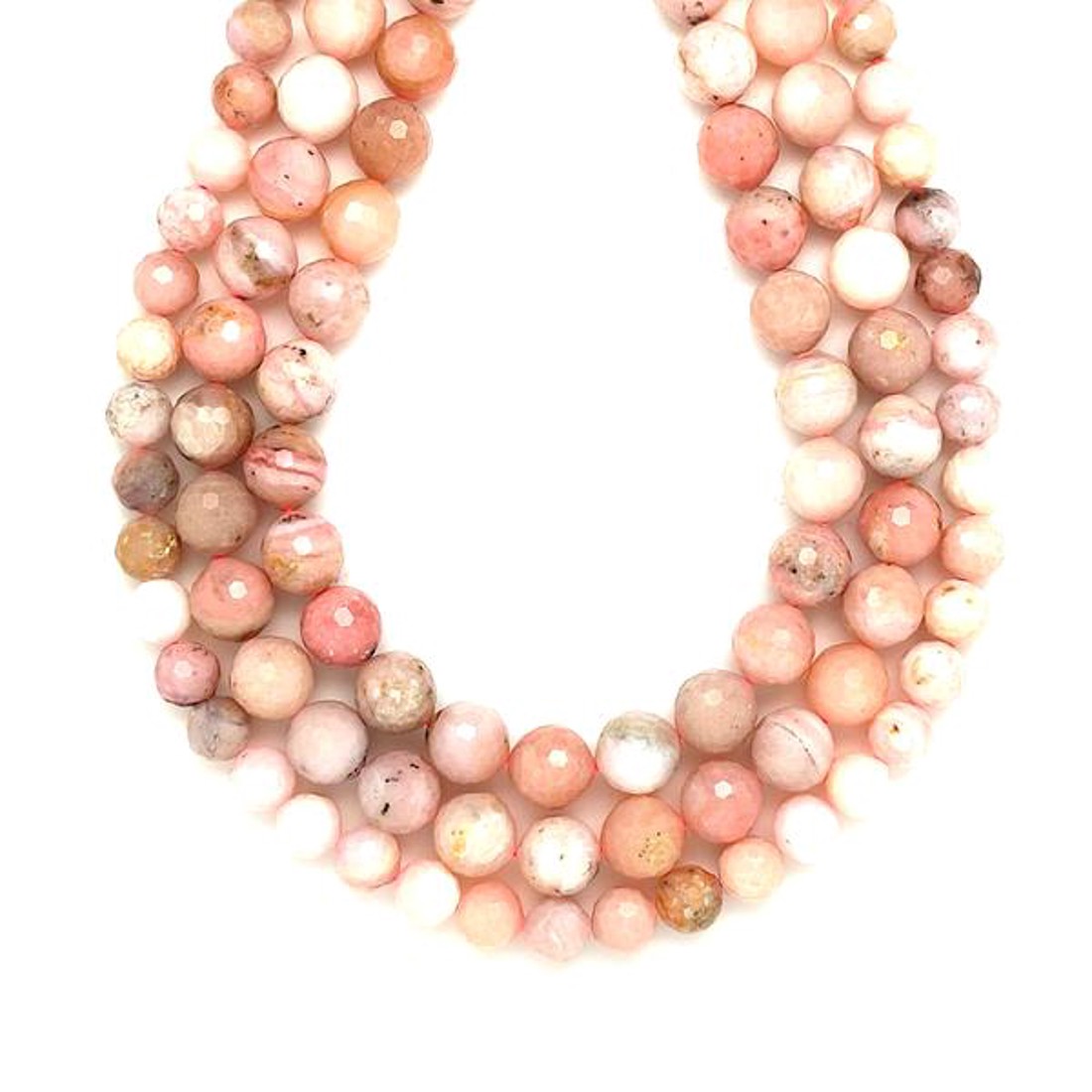 Opál pink hatszög fazettált golyó 8-8,5mm  ékszerkészítő alapanyag (füzér) - kellékek & szerszámok - ásvány alapanyag - ásványfüzér - Meska.hu