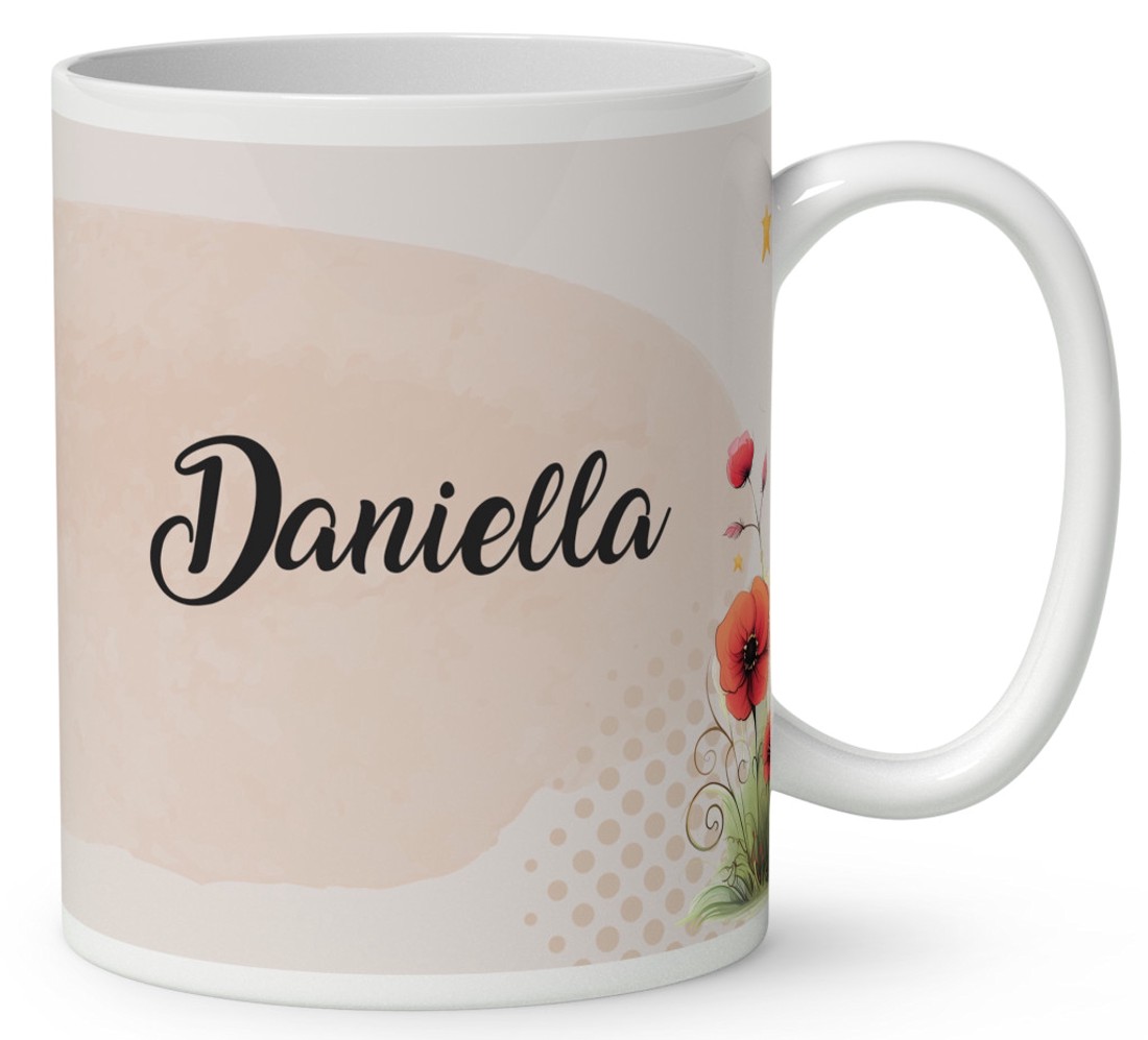 Névvel kérhető - Kedves pipacs tündérlány és a hold mintás bögre - otthon & életmód - konyhafelszerelés, tálalás - tálalás - bögre & csésze - Meska.hu