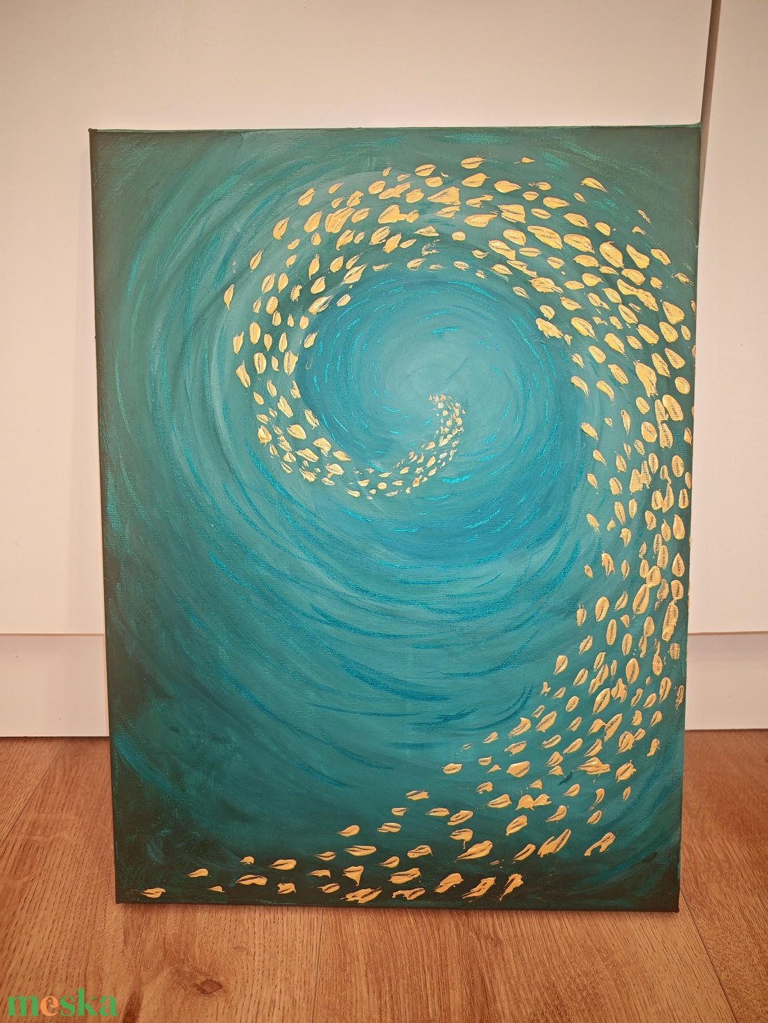 Örvény Absztrakt metál  akril festmény - művészet - festmény - akril - Meska.hu