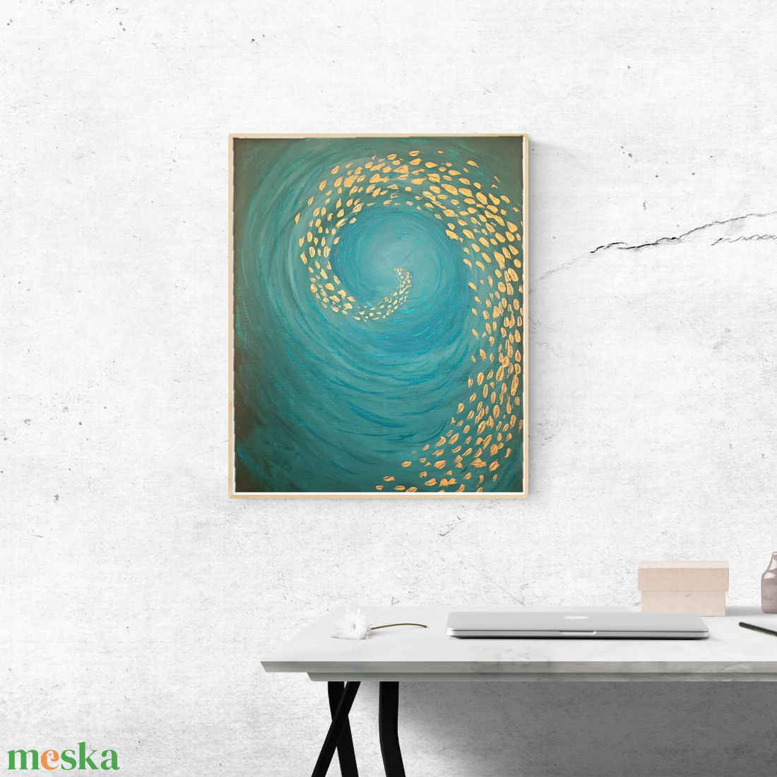 Örvény Absztrakt metál  akril festmény - művészet - festmény - akril - Meska.hu