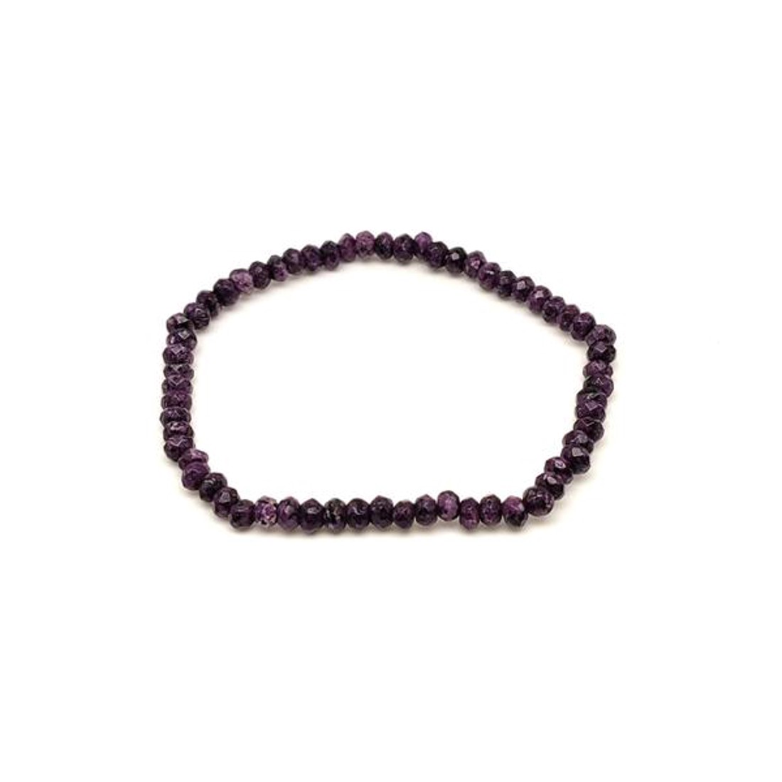 Achát tűz fazettált korong karkötő sötétlila 43 mm - ékszer - karkötő - ásványkarkötő - Meska.hu