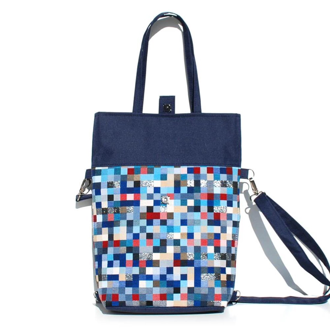 SuziartBag Sötétkék kockás vászon 3in1 táska - táska & tok - kézitáska & válltáska - válltáska - Meska.hu SuziartBag Sötétkék kockás vászon 3in1 táska - táska & tok - kézitáska & válltáska - válltáska - Meska.hu