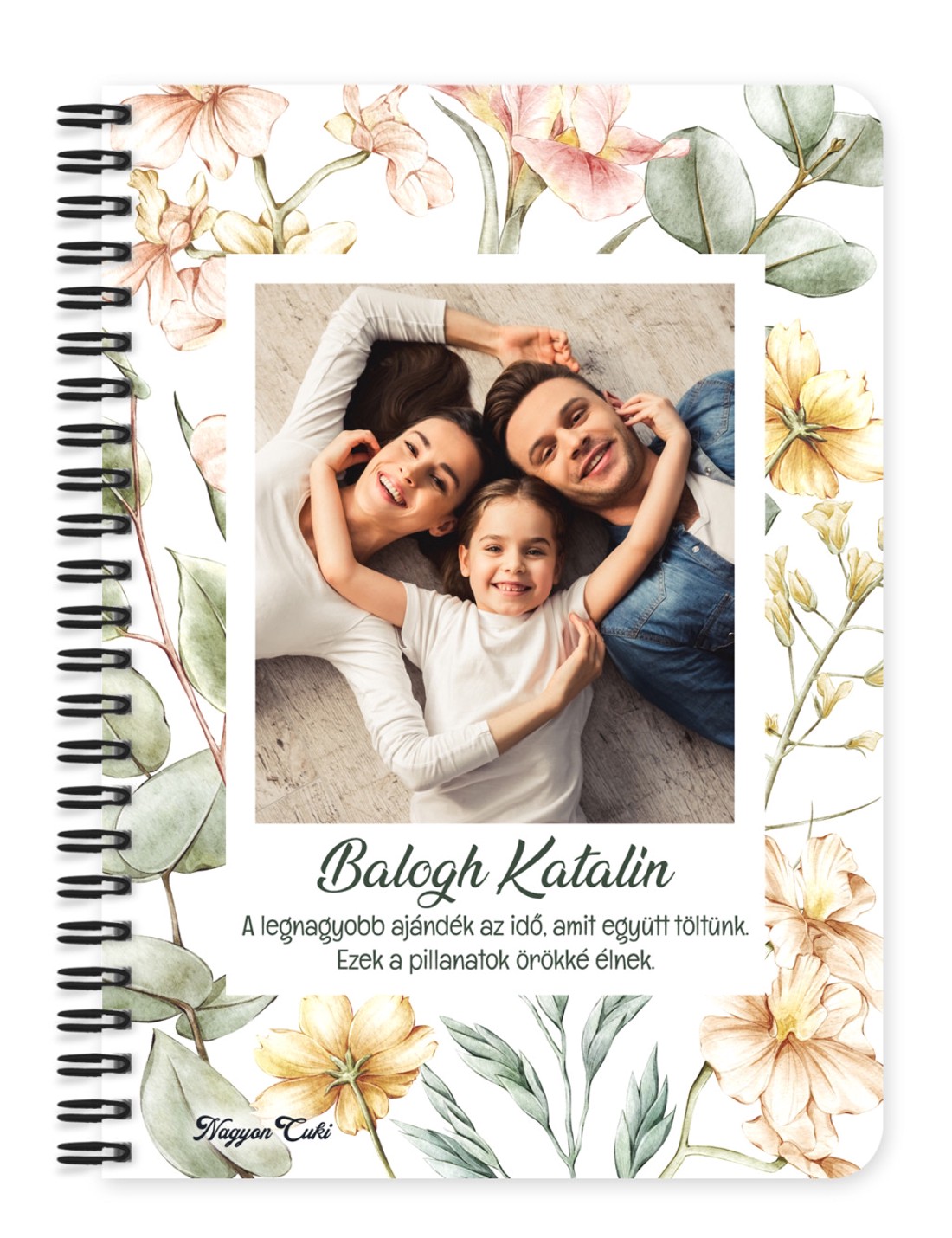 Saját fotós, személyre szabható - Virágoskert mintás A6-os füzet - otthon & életmód - papír, írószer - jegyzetfüzet & napló - Meska.hu