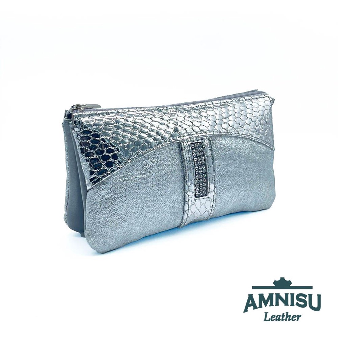 Ezüst mintás - króm kígyómintás egyenes swarovski köves női pénztárca G1007 - táska & tok - pénztárca & más tok - pénztárca - női pénztárca - Meska.hu