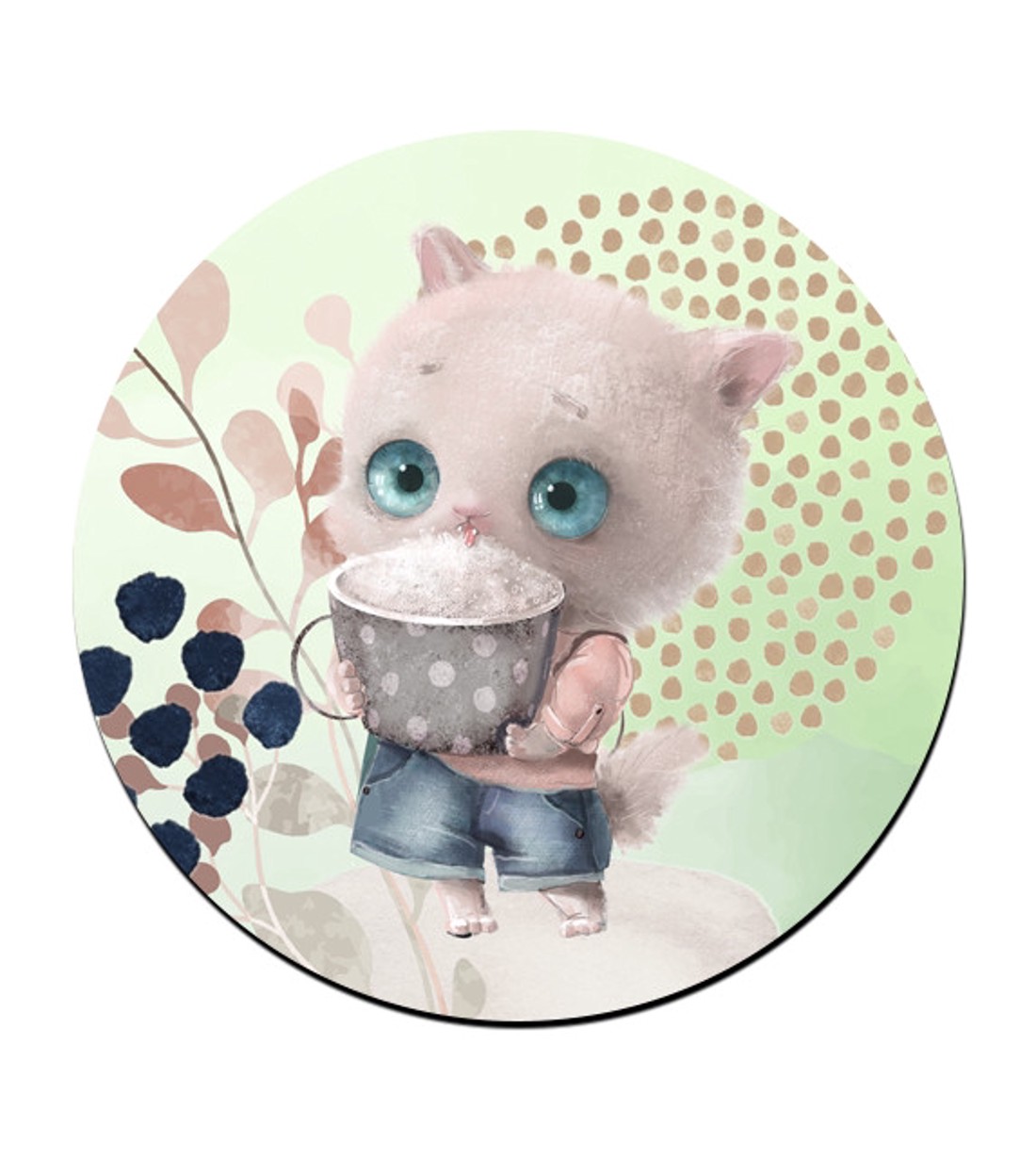 Kávés cuki cica mintás bögre alátét -  - Meska.hu
