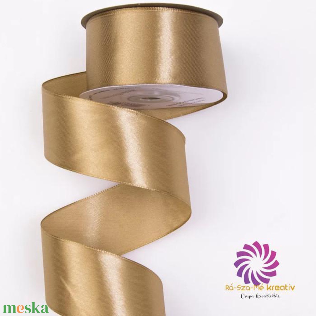 Szatén szalag 38mmx22,86m - aranybarna - kellékek & szerszámok - rövidáru - szalag, pánt - szatén szalag - Meska.hu Szatén szalag 38mmx22,86m - aranybarna - kellékek & szerszámok - rövidáru - szalag, pánt - szatén szalag - Meska.hu