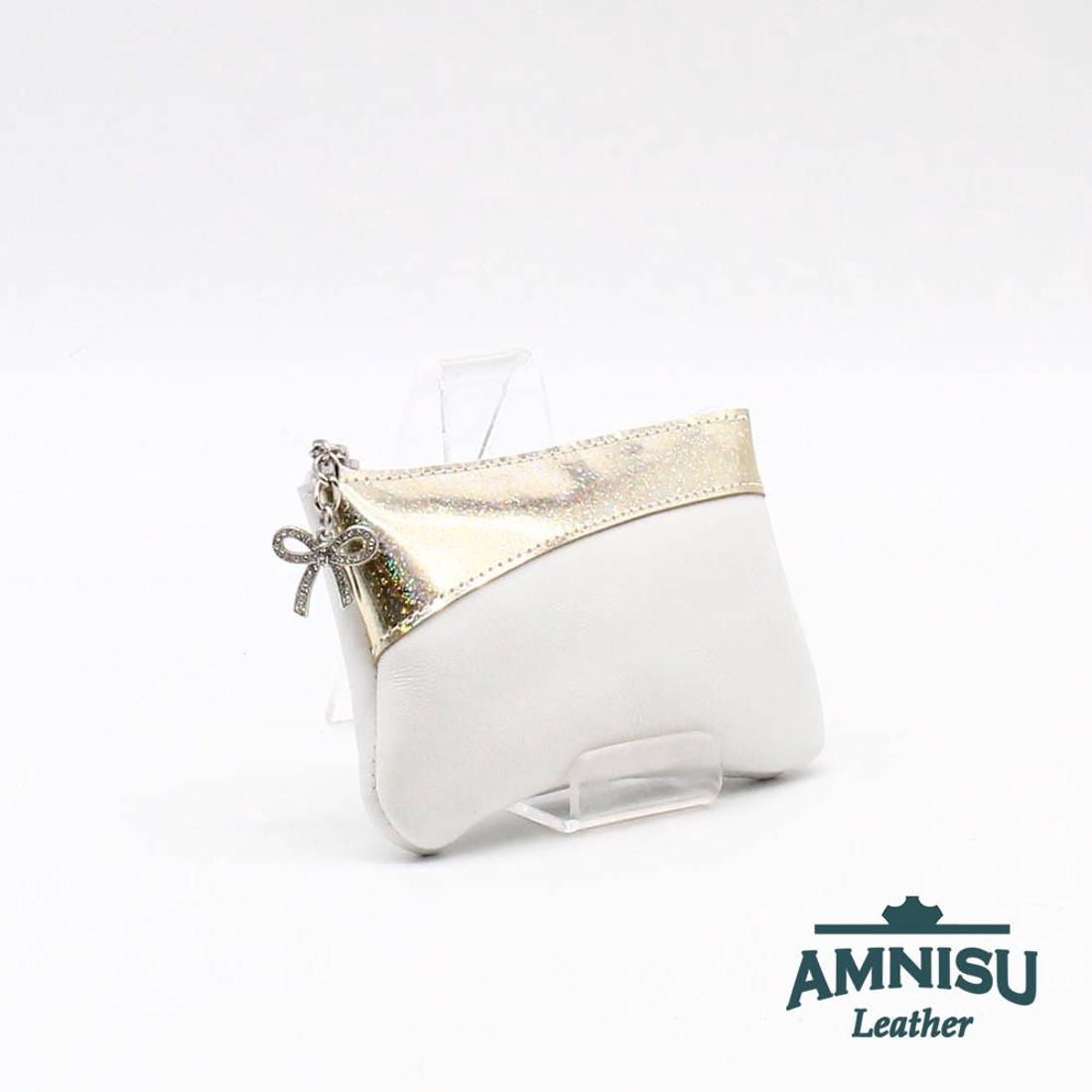 Fehér - hologramos arany ívelt egy cipzáras kulcstartó C3002 - táska & tok - kulcstartó & táskadísz - kulcstartó - Meska.hu