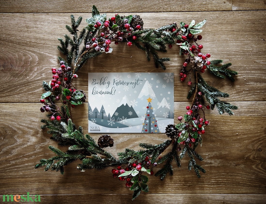 Téli táj Képeslap - karácsony - karácsonyi ajándékozás - karácsonyi képeslap, üdvözlőlap, ajándékkísérő - Meska.hu