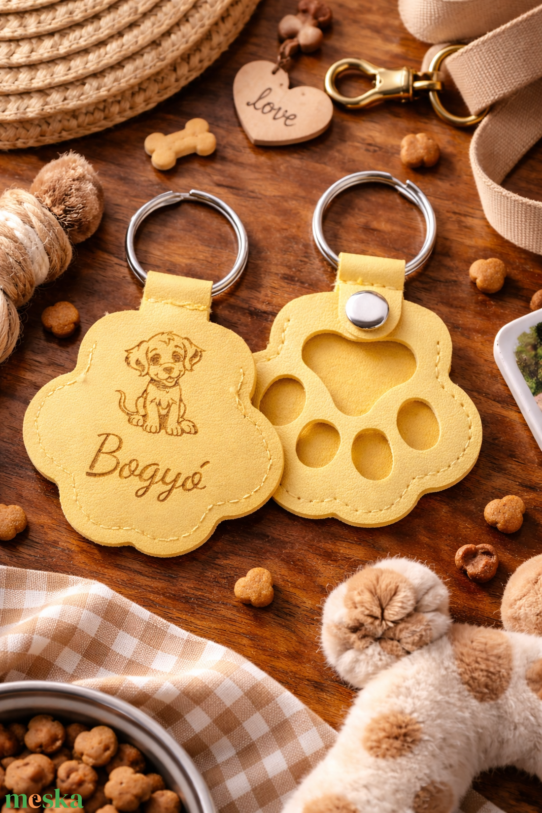 � Egyedi, gravírozott tappancs alakú kulcstartó � gazdiknak szeretettel � - táska & tok - kulcstartó & táskadísz - kulcstartó - Meska.hu