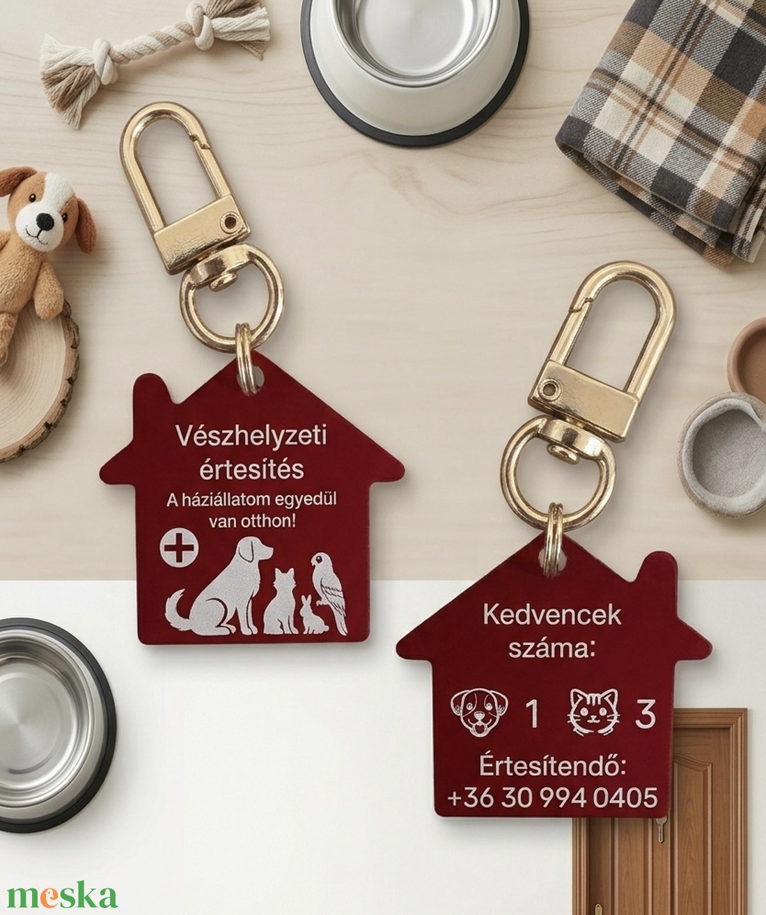 Vészhelyzeti kisállat értesítő biléta � Ház alakú kulcstartó - táska & tok - kulcstartó & táskadísz - kulcstartó - Meska.hu
