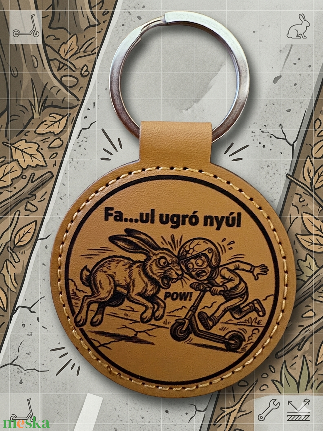 Fa...ul ugró nyúl kulcstartó - táska & tok - kulcstartó & táskadísz - kulcstartó - Meska.hu