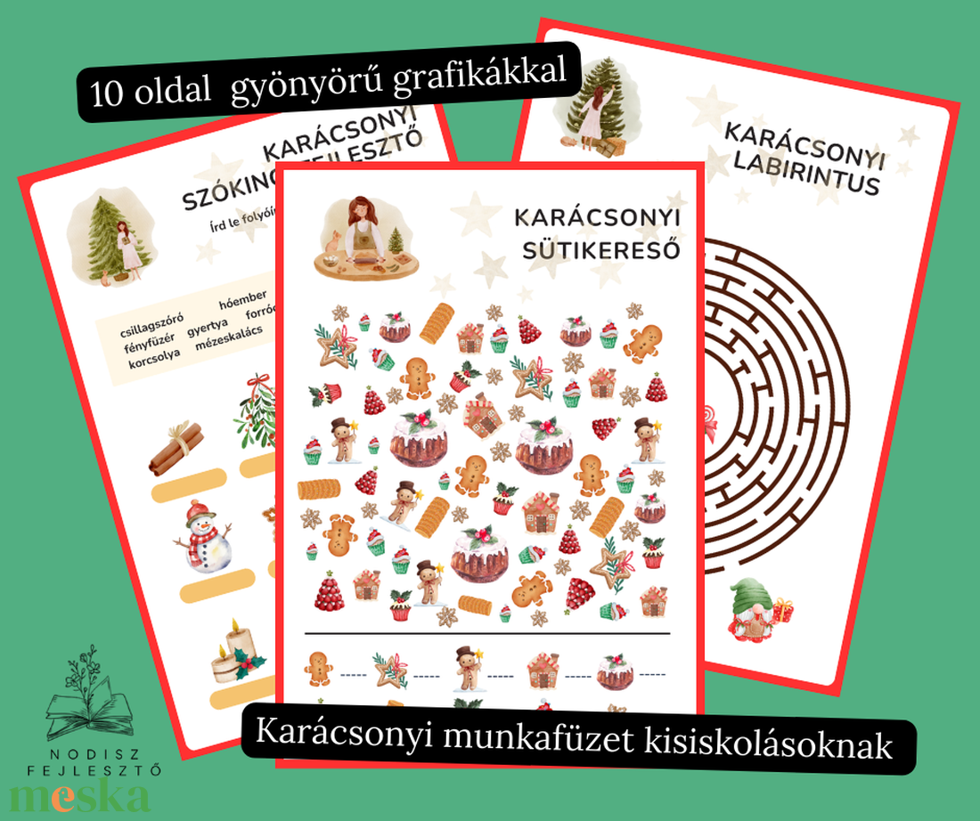 Karácsonyi munkafüzet kisiskolásoknak - játék & sport - készségfejlesztő és logikai játék - oktató játékok - Meska.hu Karácsonyi munkafüzet kisiskolásoknak - játék & sport - készségfejlesztő és logikai játék - oktató játékok - Meska.hu