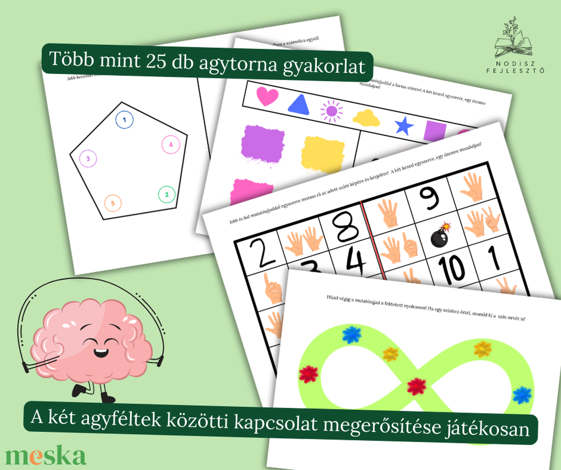 AGYTORNA gyakorlatok (játékgyűjtemény) - játék & sport - készségfejlesztő és logikai játék - oktató játékok - Meska.hu