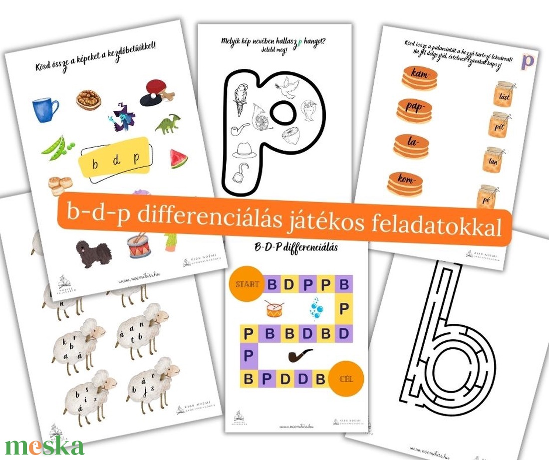 D-B-P betűdifferenciálás - mini feladatgyűjtemény (diszlexia prevenció és reedukáció) - játék & sport - készségfejlesztő és logikai játék - oktató játékok - Meska.hu