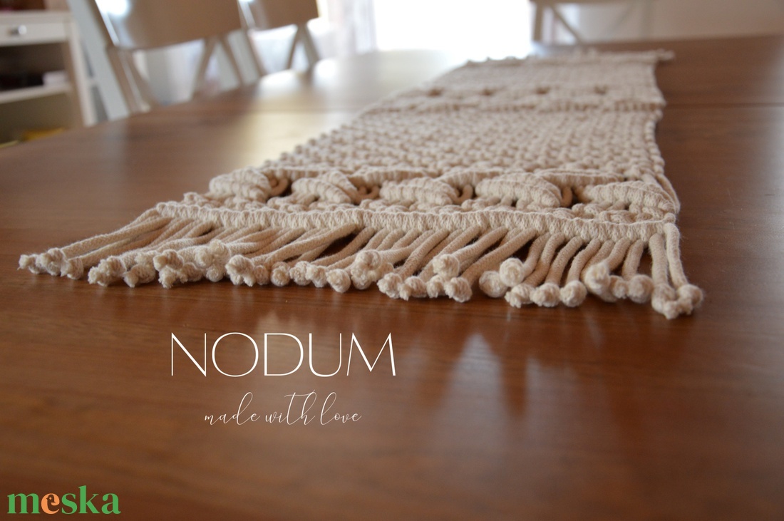 Makramé asztalközép terítő - otthon & életmód - dekoráció - asztal és polc dekoráció - asztal és polc dekoráció - Meska.hu