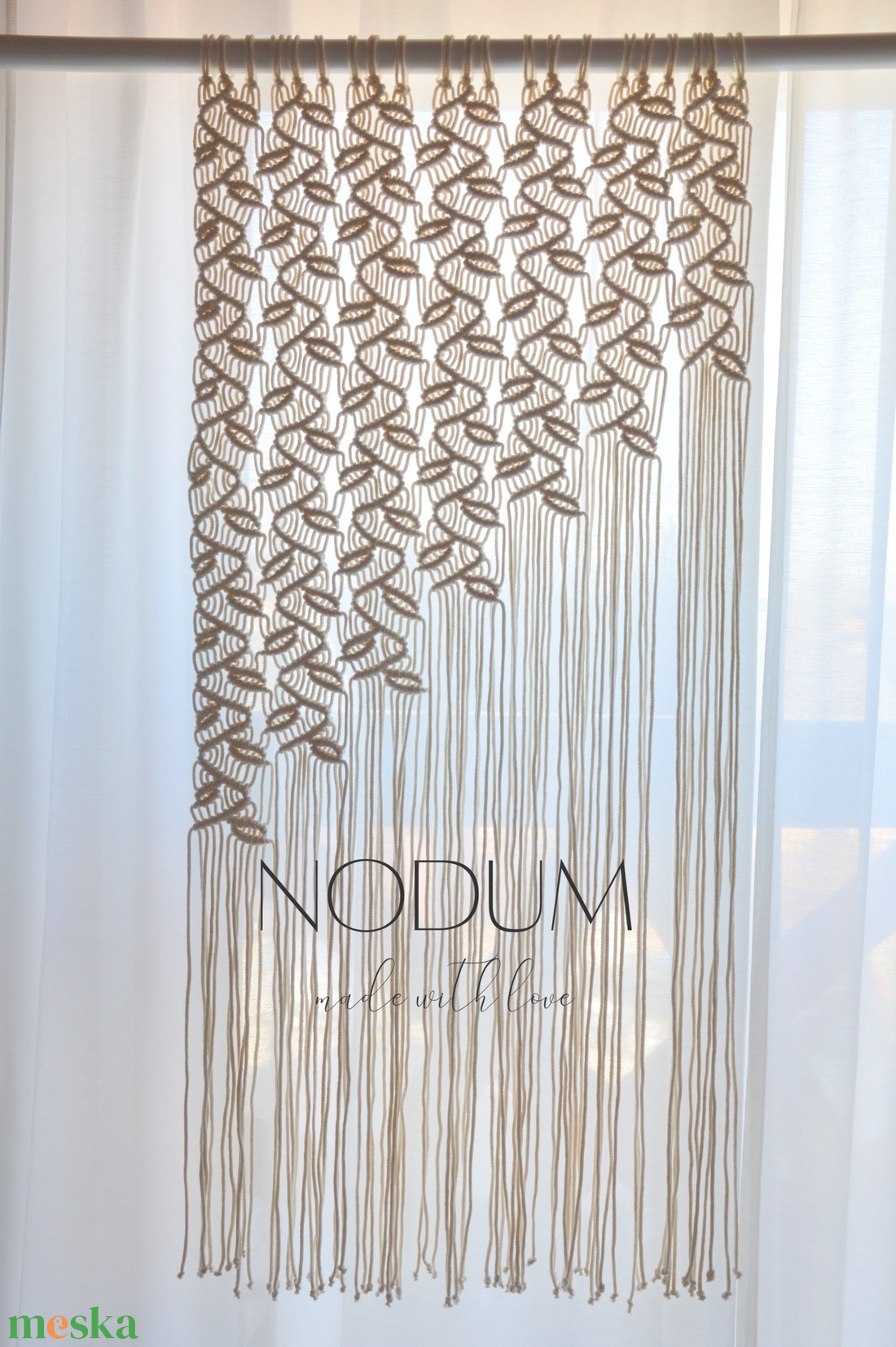 Egyedi levélmintás makramé függöny - otthon & életmód - lakástextil - függöny és kiegészítő - függöny - Meska.hu