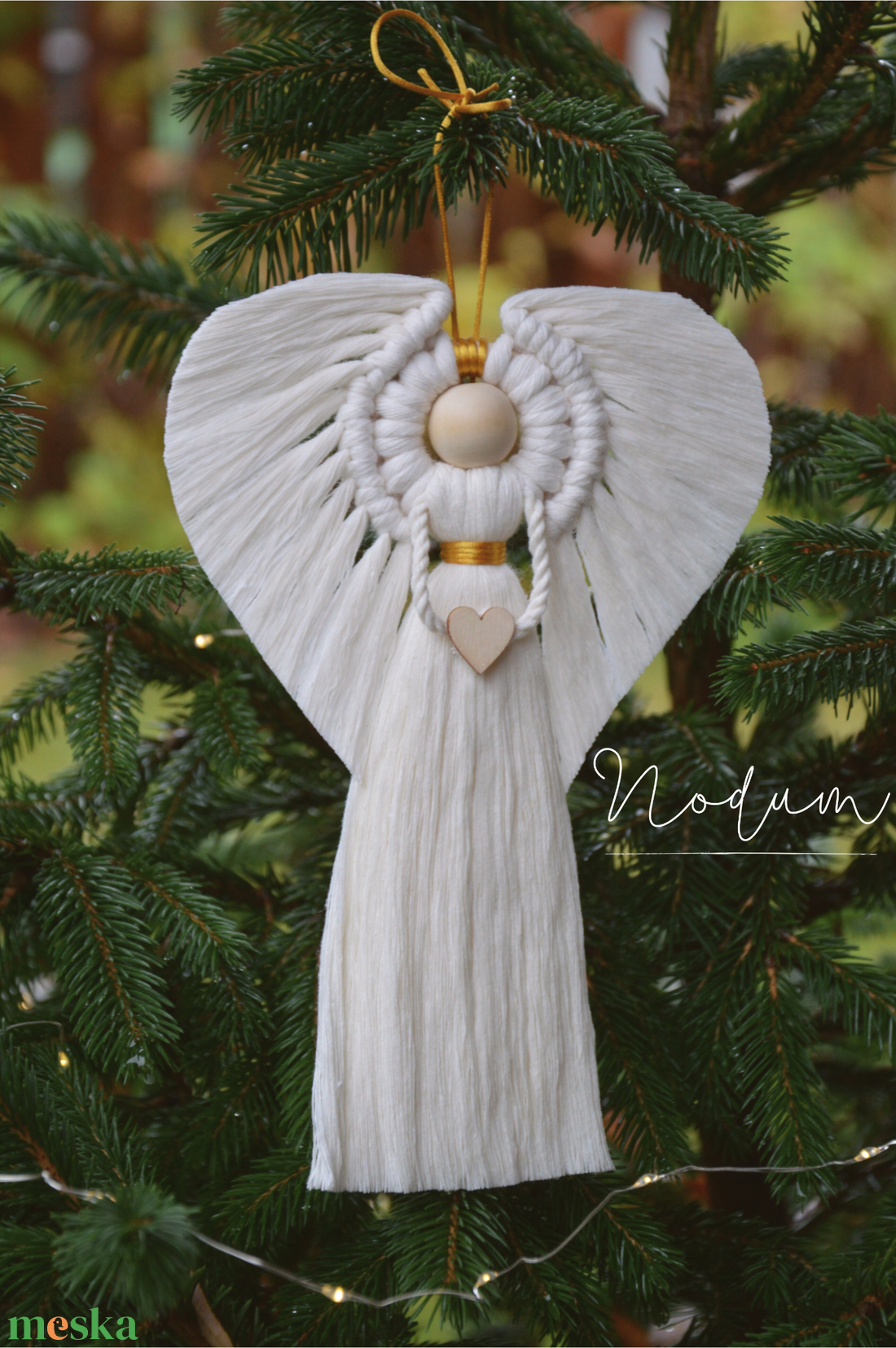 Makramé angyal - otthon & életmód - dekoráció - fali és függő dekoráció - függődísz - Meska.hu