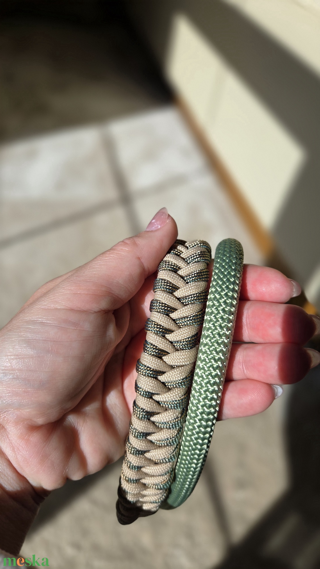 Olive Premium Paracord Kutyapóráz és Nyakörv Szett M-es méretben - otthon & életmód - kisállatoknak - kutyáknak - kutya póráz - Meska.hu