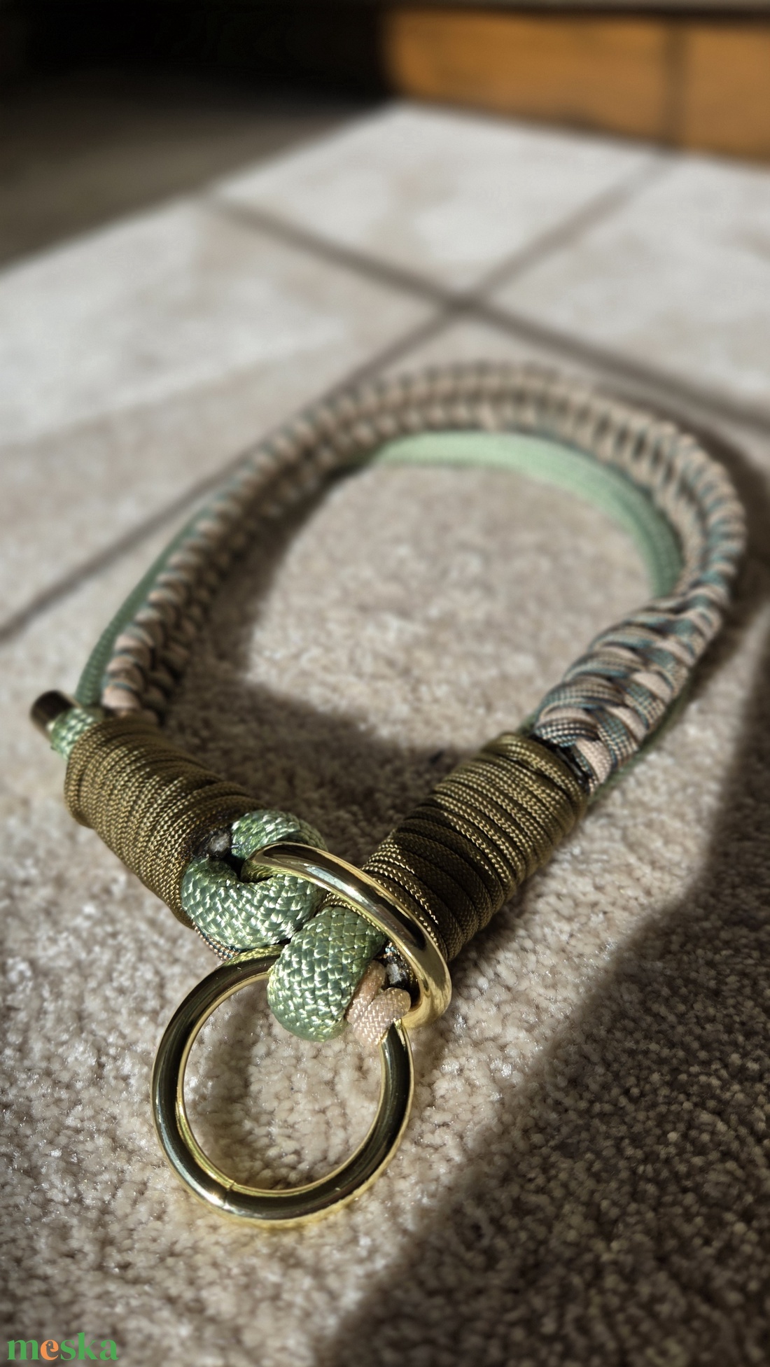 Olive Premium Paracord Kutyapóráz és Nyakörv Szett M-es méretben - otthon & életmód - kisállatoknak - kutyáknak - kutya póráz - Meska.hu