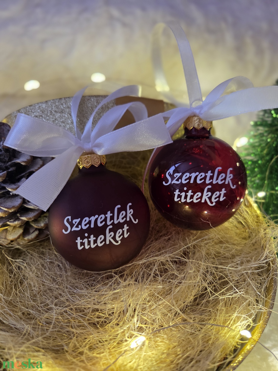 Karácsonyi üveg gömb - karácsony - karácsonyi lakásdekoráció - karácsonyfadíszek - Meska.hu