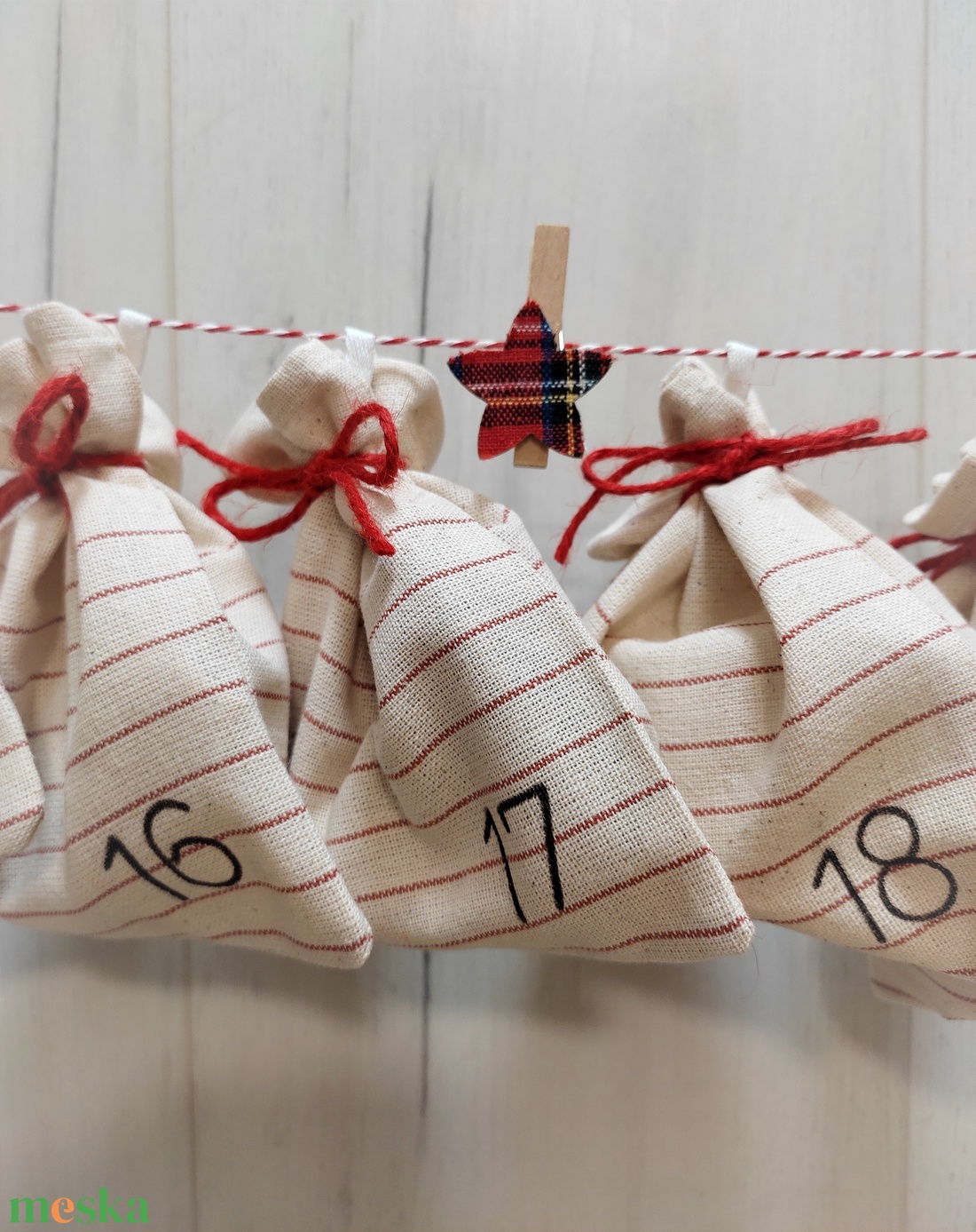 Skandináv hangulatú adventi naptár - karácsony - adventi díszek - adventi naptár - Meska.hu