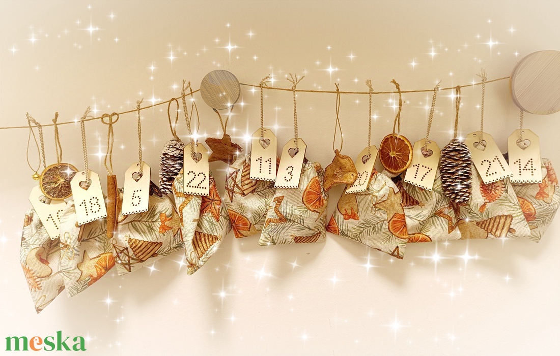Adventi naptár, narancsos - karácsony - adventi díszek - adventi naptár - Meska.hu