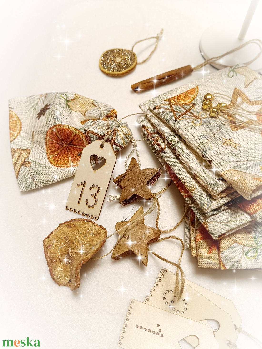 Adventi naptár, narancsos - karácsony - adventi díszek - adventi naptár - Meska.hu