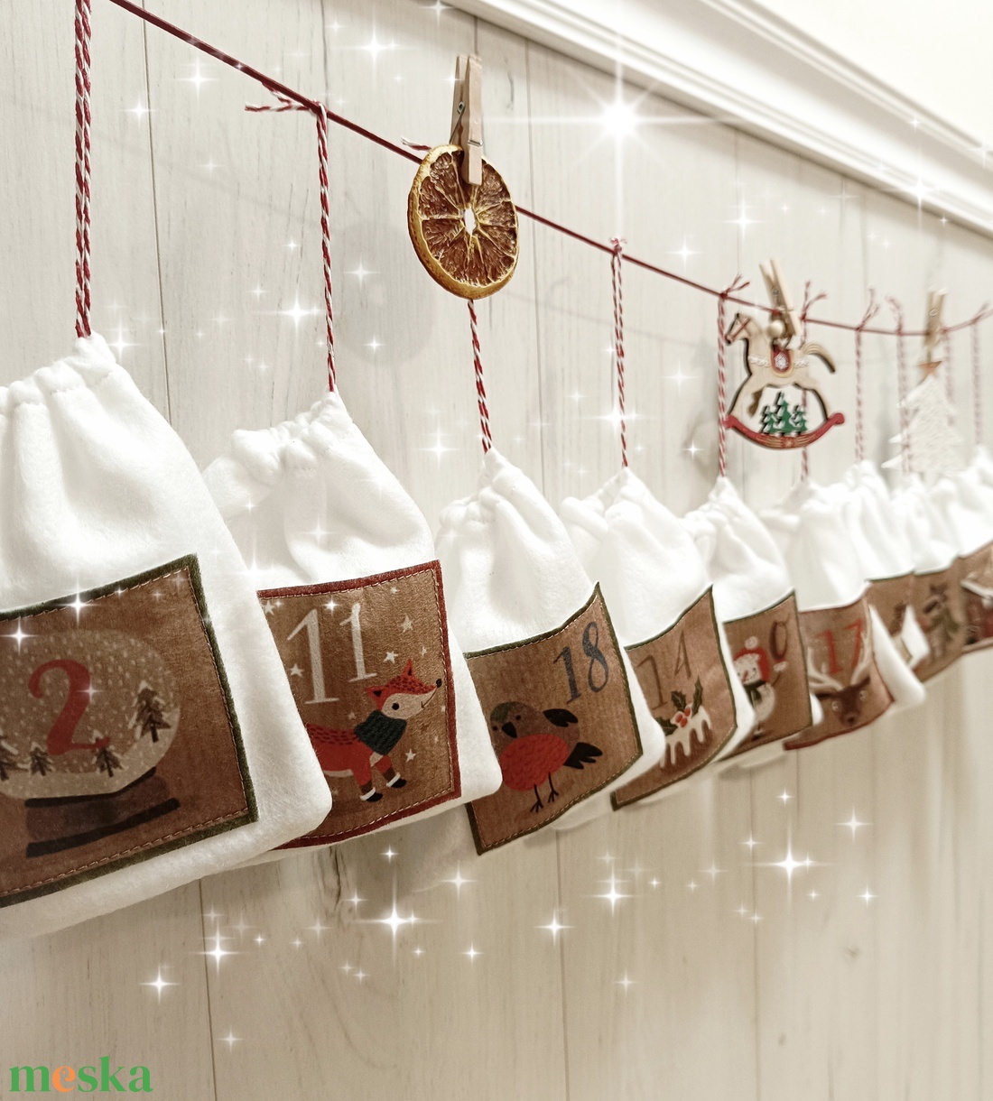 Adventi naptár polár zsákok - karácsony - adventi díszek - adventi naptár - Meska.hu
