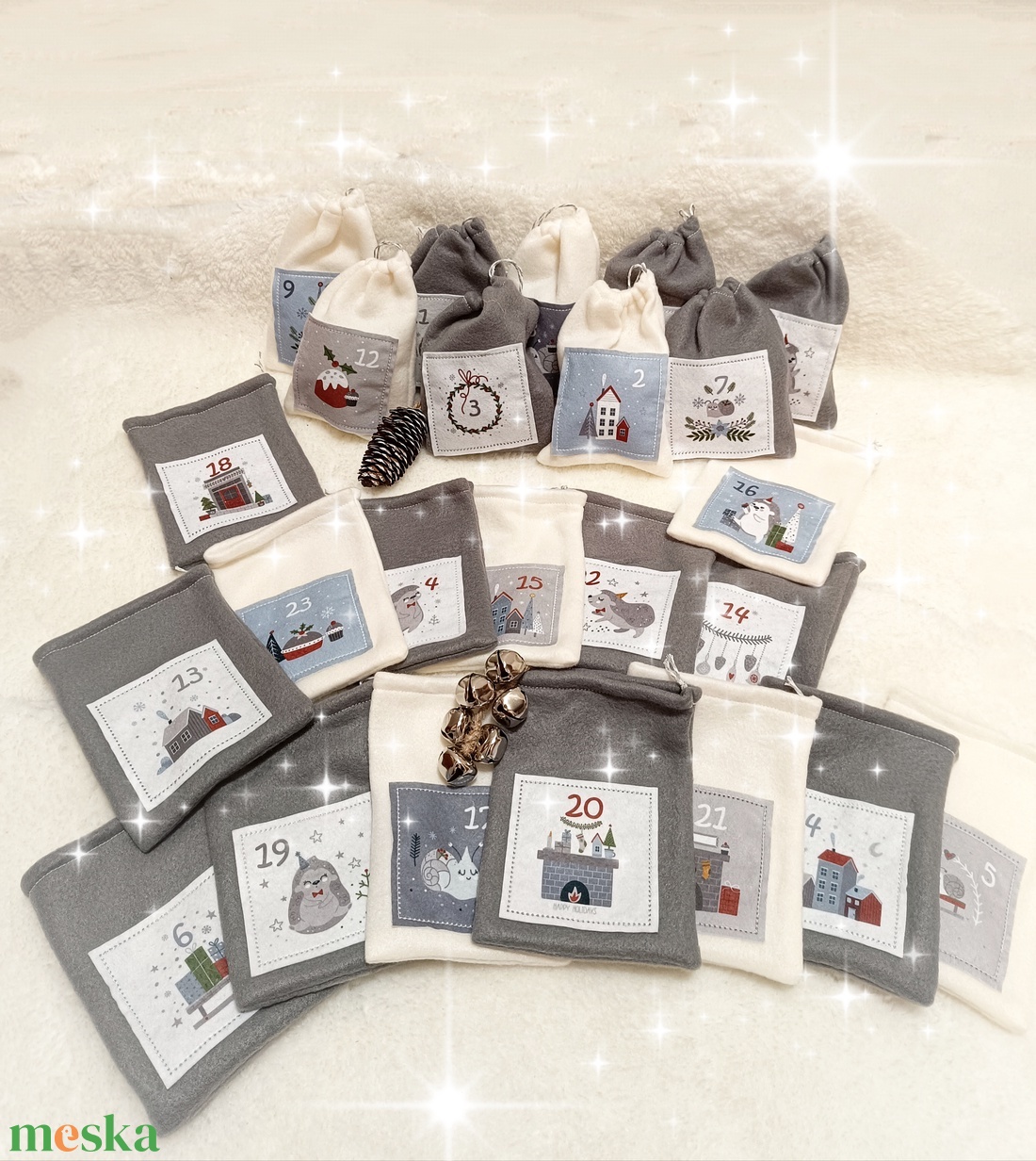 Adventi naptár polár zsákok - karácsony - adventi díszek - adventi naptár - Meska.hu
