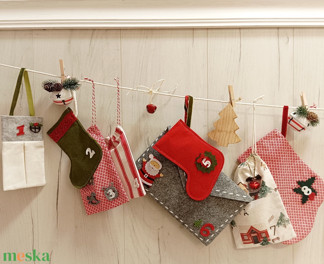 Skandináv stílusú adventi naptár - karácsony - adventi díszek - adventi naptár - Meska.hu