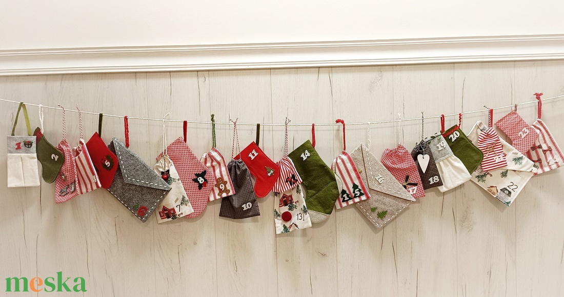 Skandináv stílusú adventi naptár - karácsony - adventi díszek - adventi naptár - Meska.hu