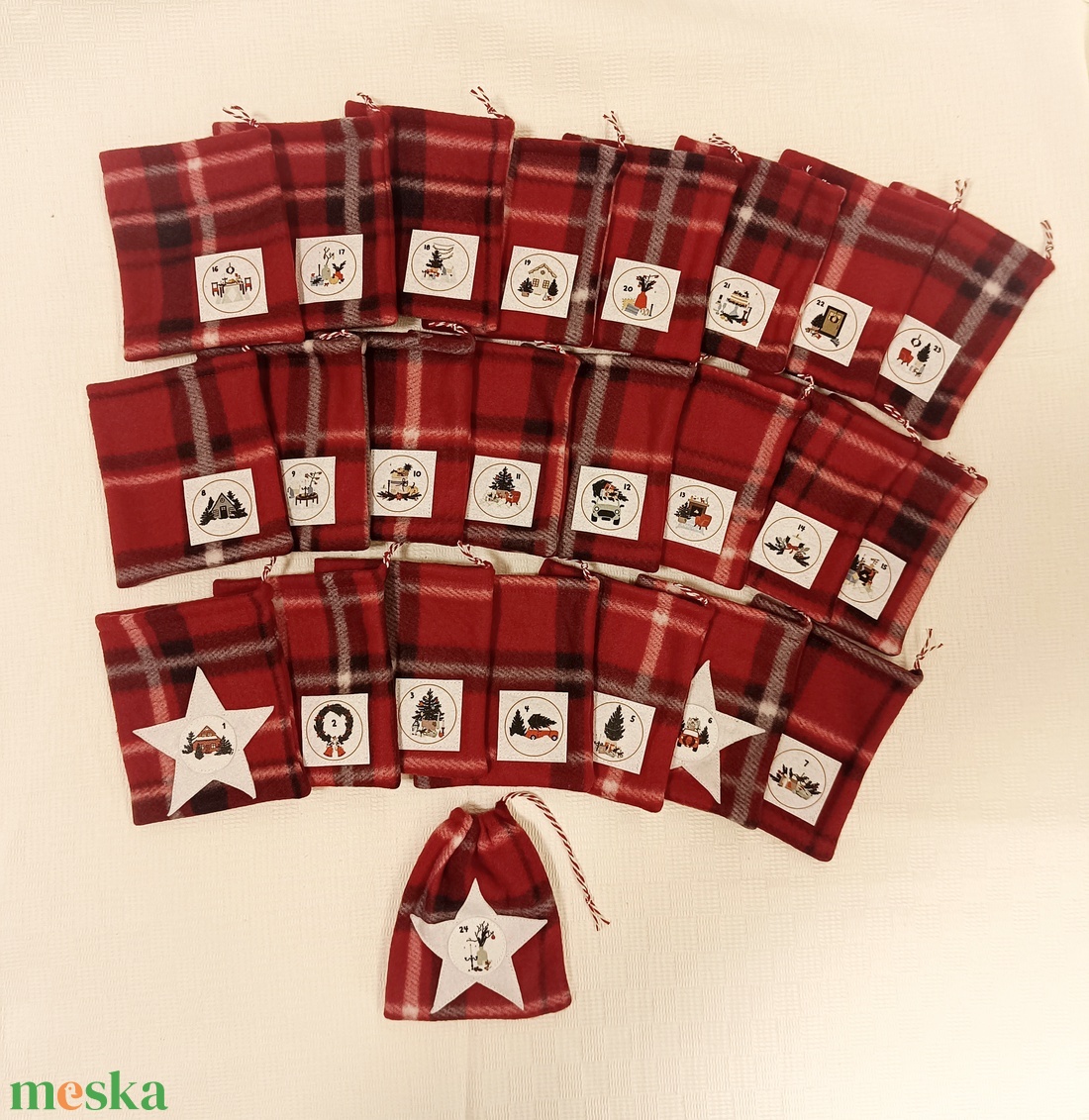 Adventi naptár polár zsákok - karácsony - adventi díszek - adventi naptár - Meska.hu