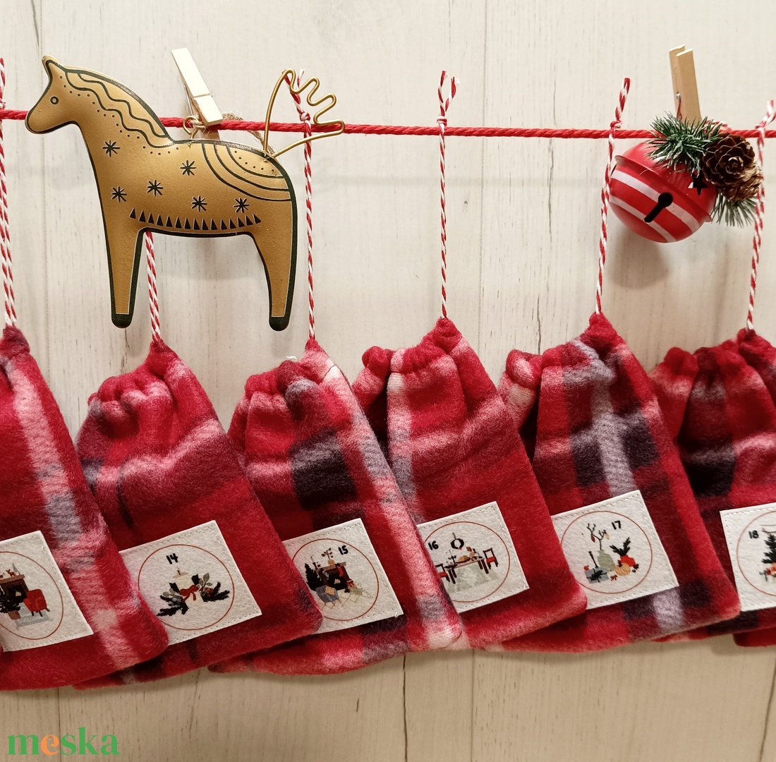 Adventi naptár polár zsákok - karácsony - adventi díszek - adventi naptár - Meska.hu
