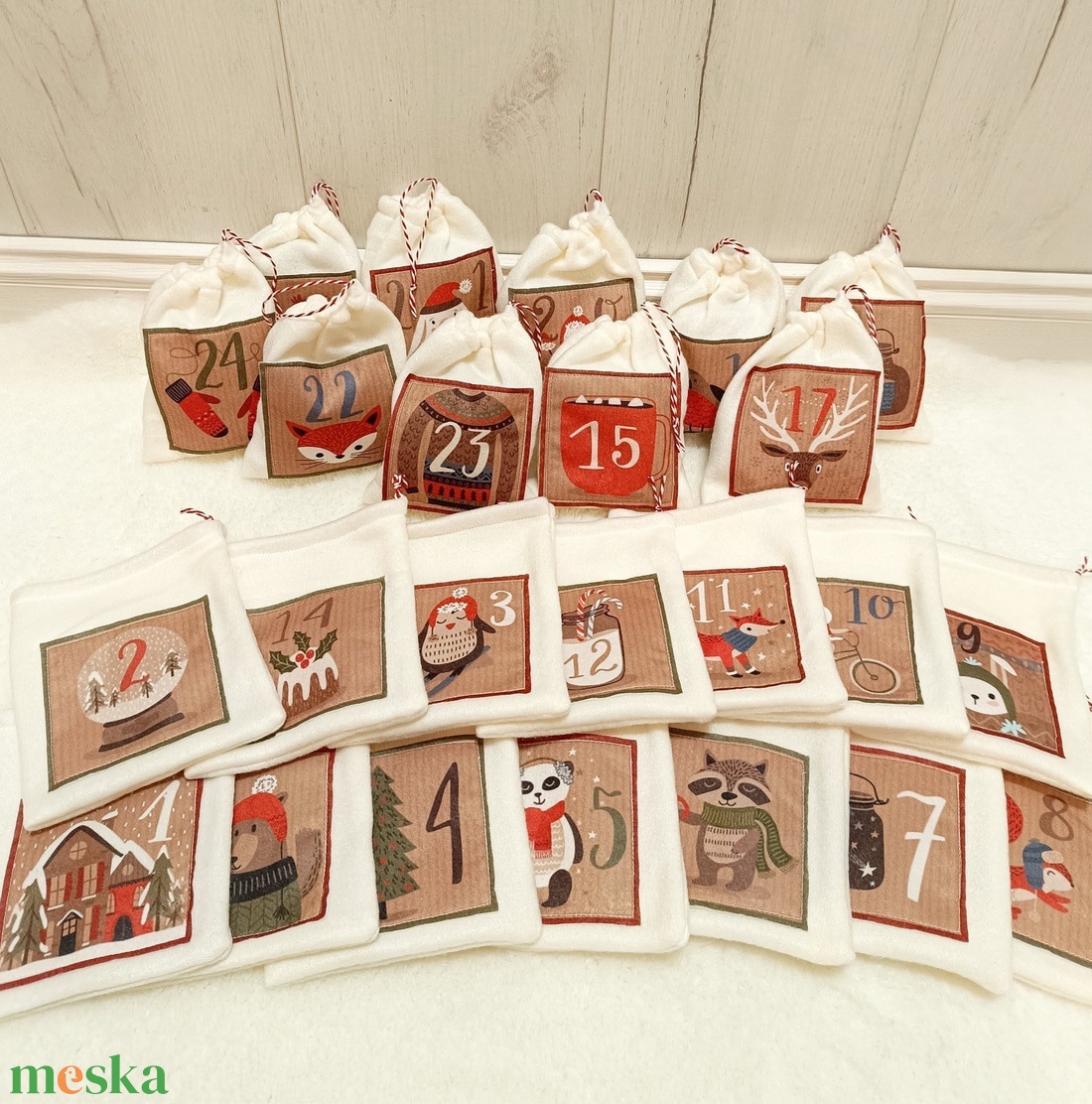 Adventi naptár polár zsákok - karácsony - adventi díszek - adventi naptár - Meska.hu