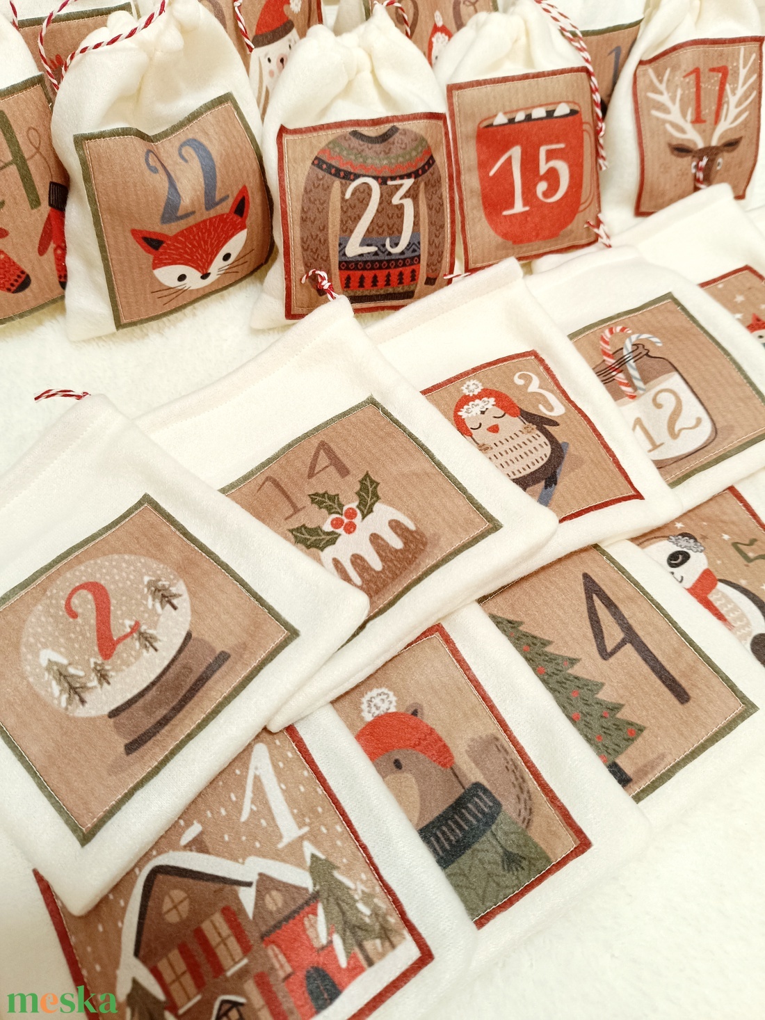 Adventi naptár polár zsákok - karácsony - adventi díszek - adventi naptár - Meska.hu